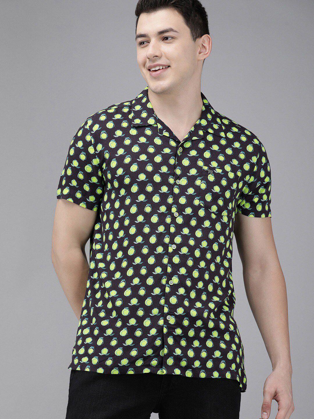 the bear house slim fit conversational printed casual shirt