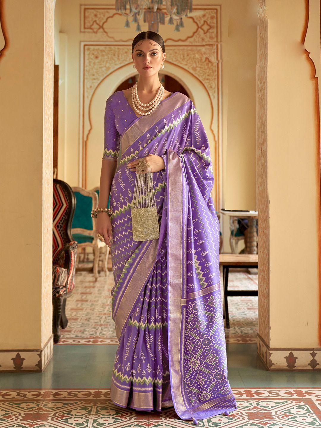 mitera ethnic motifs printed zari pure silk saree