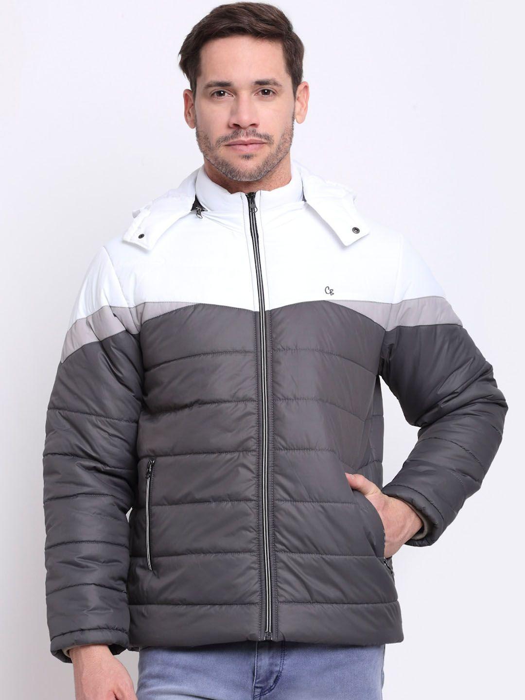 cantabil men colourblocked lightweight puffer jacket