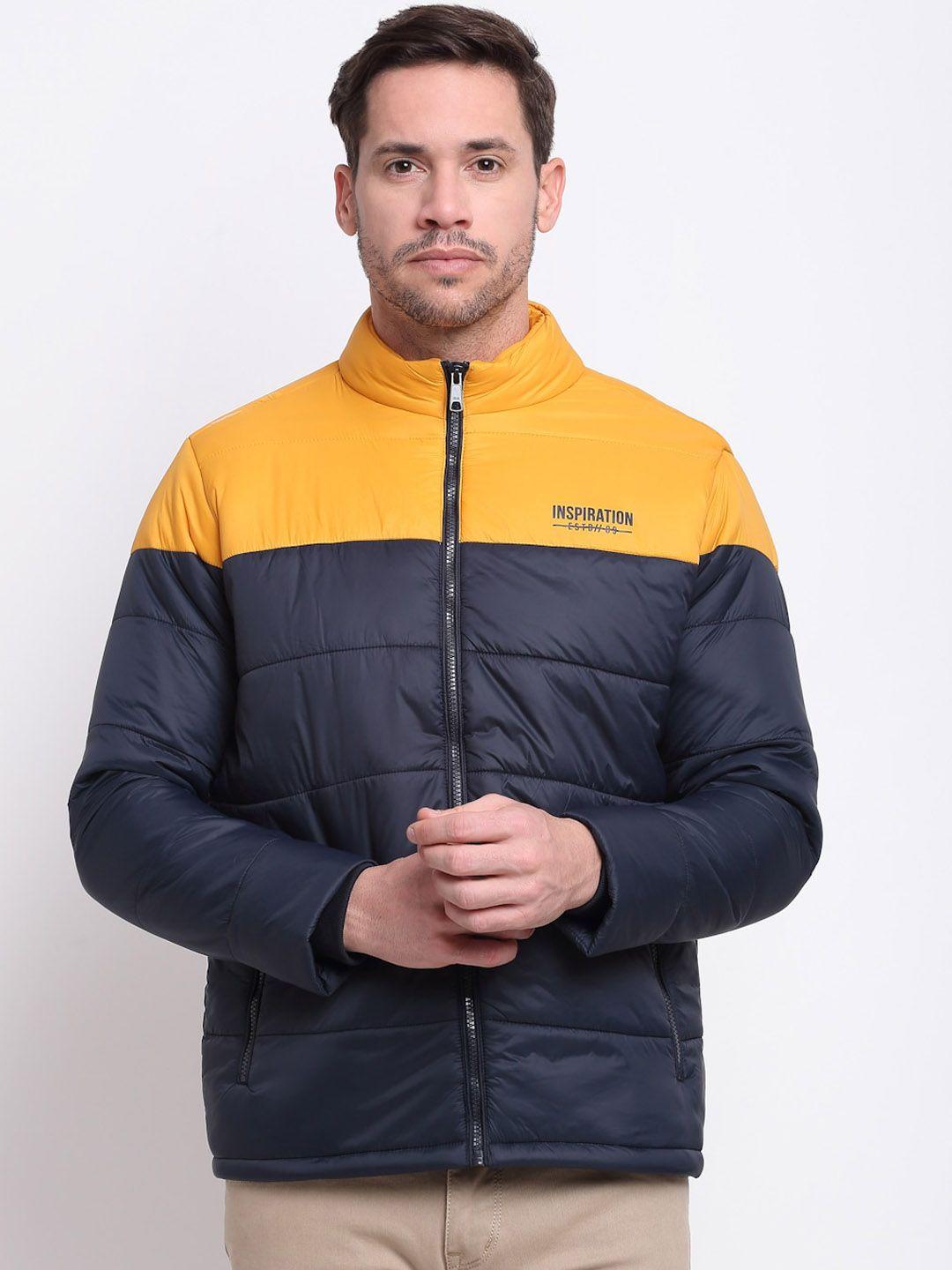 cantabil men colourblocked lightweight puffer jacket