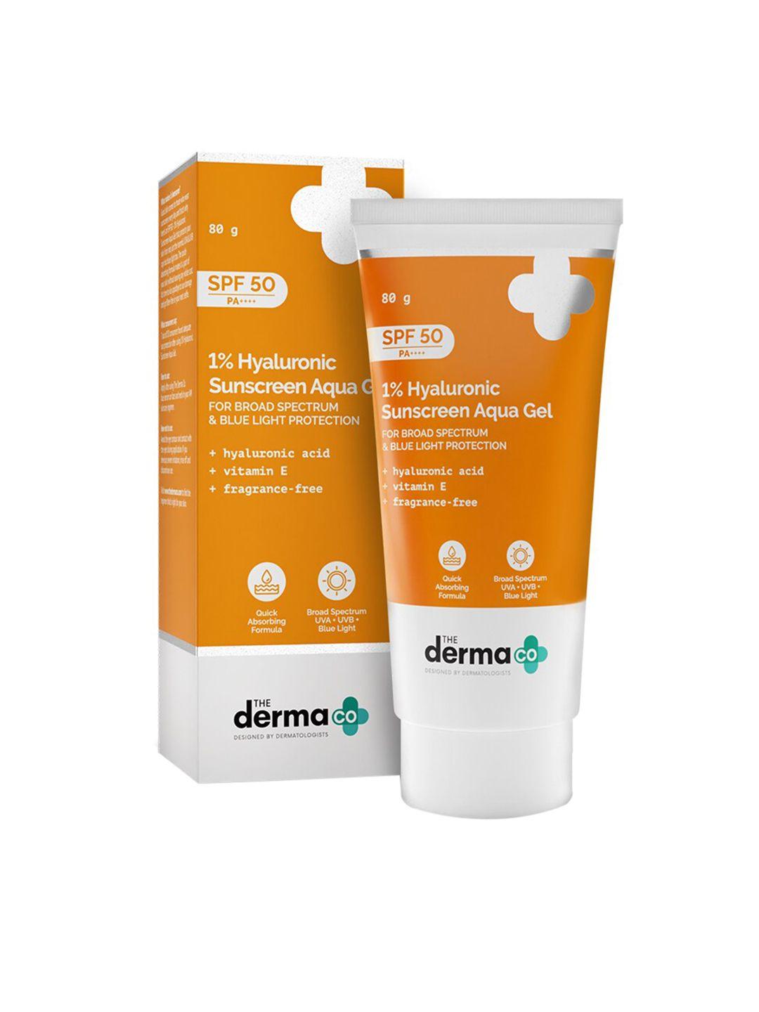 the derma co. 1% hyaluronic spf 50 pa++++ aqua gel sunscreen - 80 g