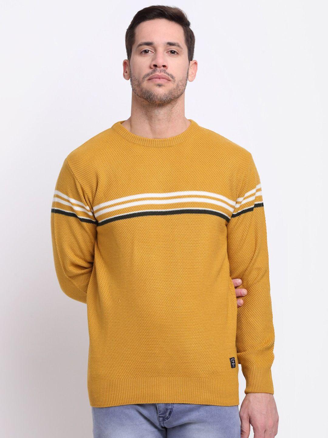 cantabil men striped acrylic pullover