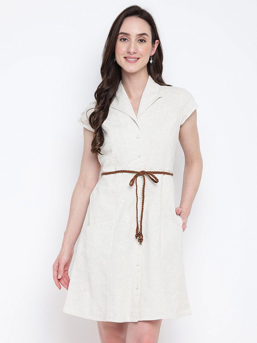 latin quarters shirt collar linen dress