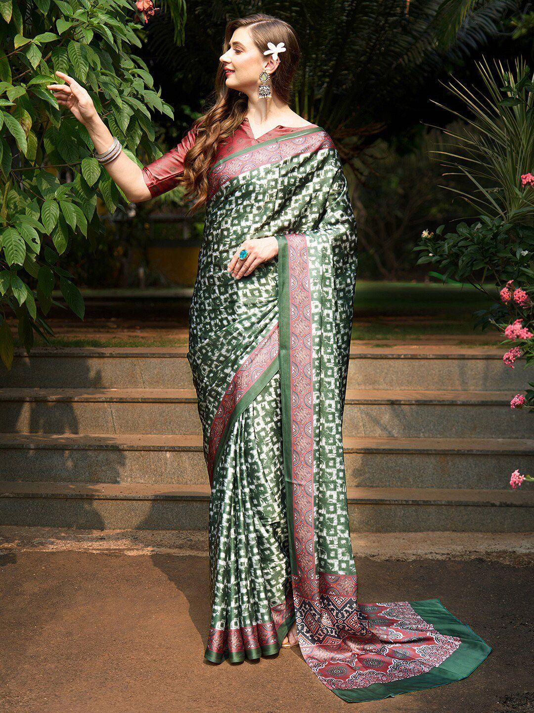 anouk ethnic motif printed pure crepe saree