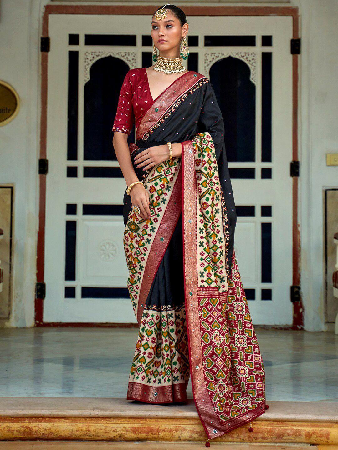 anouk ethnic printed pochampally saree