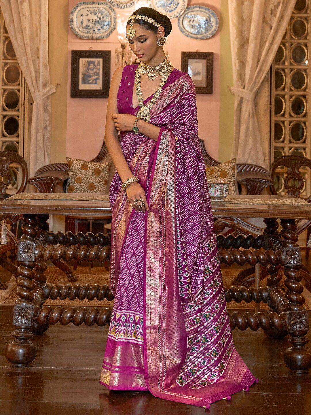 anouk ethnic motifs printed pochampally saree