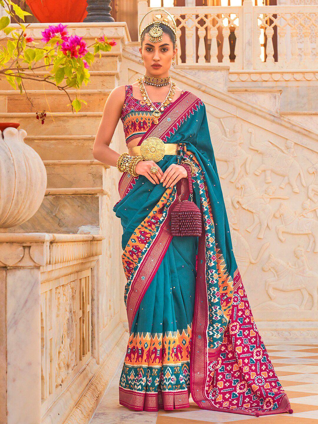 anouk ethnic printed pochampally saree