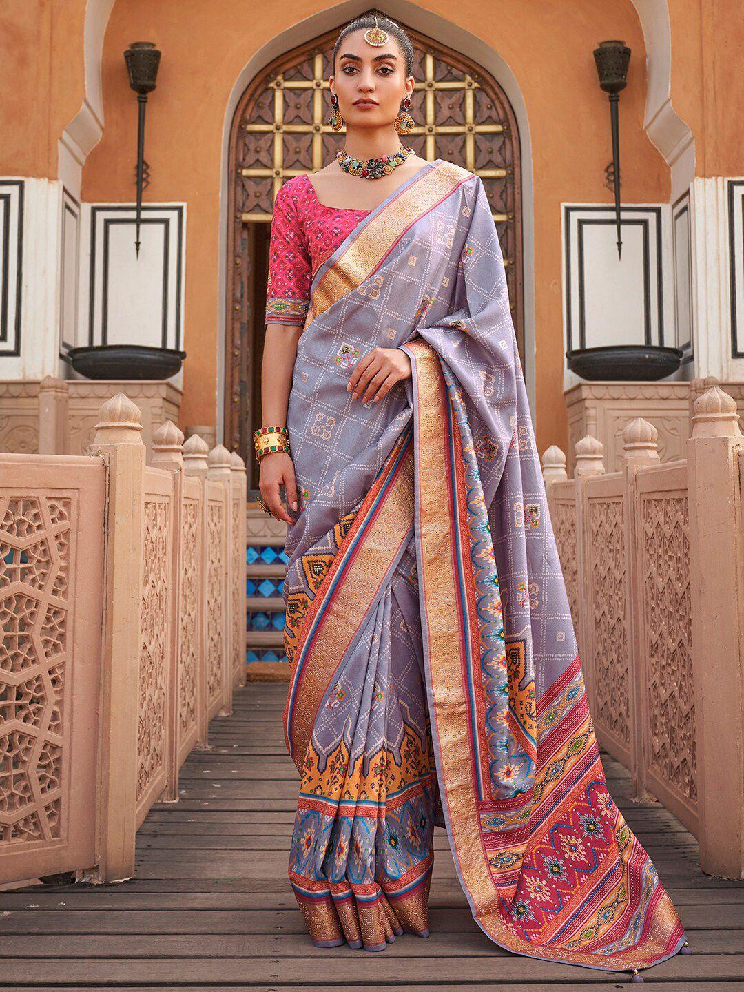 anouk ethnic motifs printed patola saree