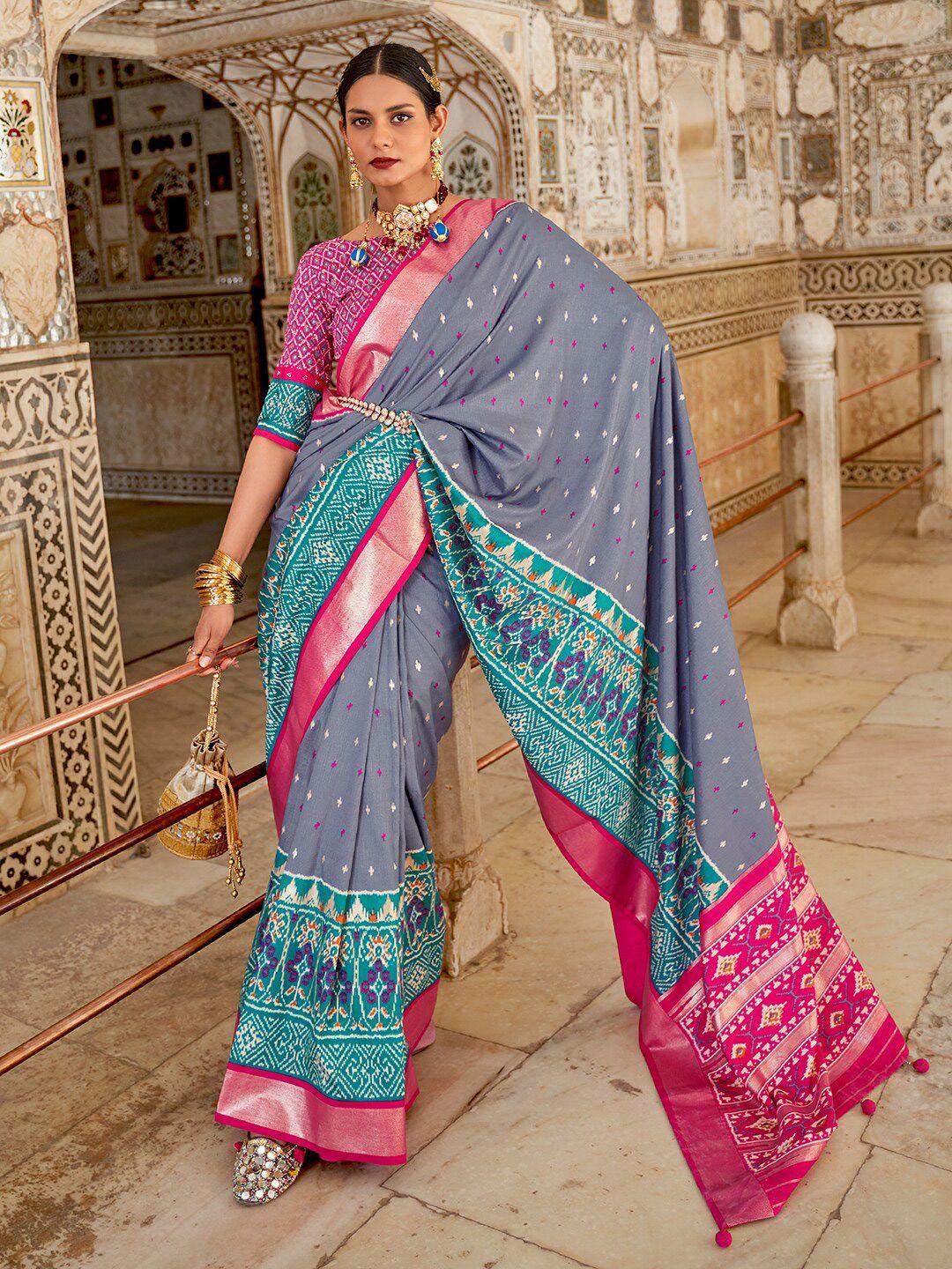 anouk ethnic motifs printed pochampally saree