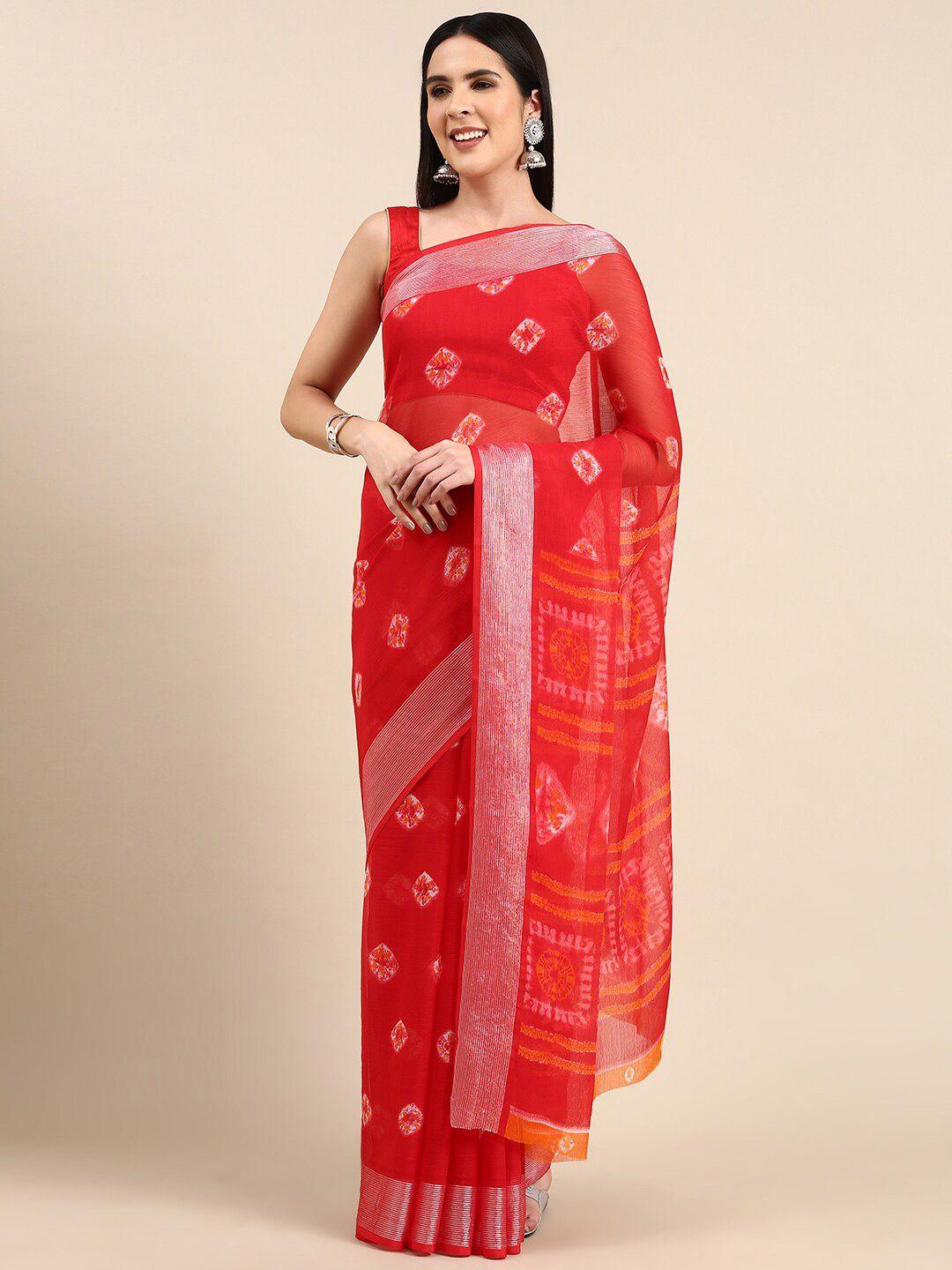 anouk tie and dye printed saree