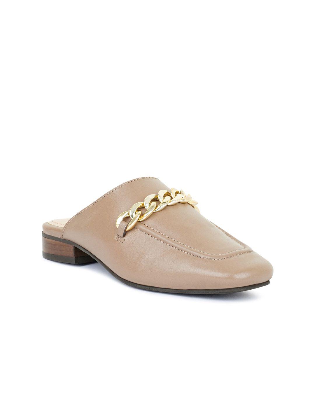 rag & co women square toe leather embellished mules