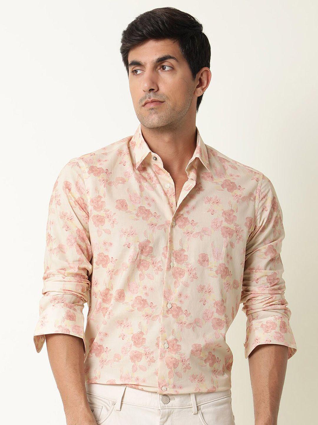 rare rabbit floral printed slim fit casual shirt