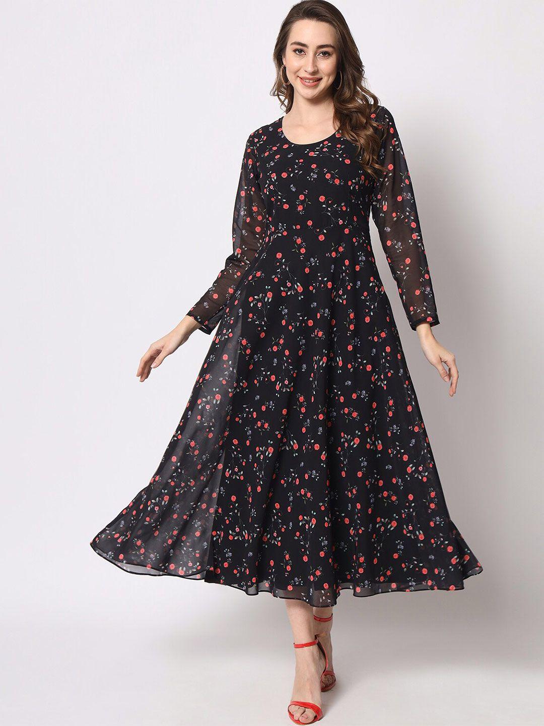 kalini floral layered georgette maxi dress