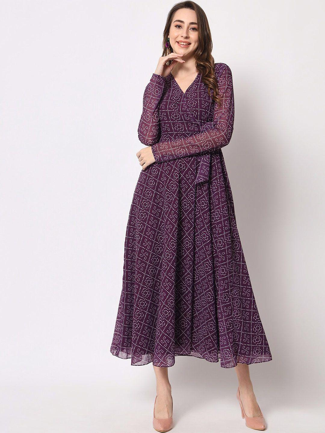 kalini printed georgette maxi dress