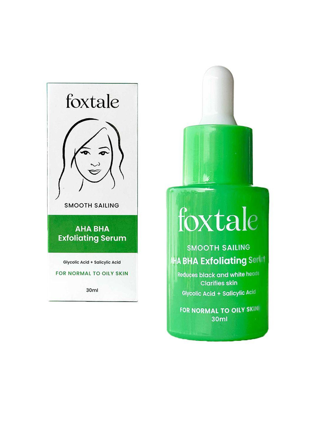 foxtale smooth sailing set of 2 aha bha exfoliating serum for acne blackheads & whiteheads - 30ml