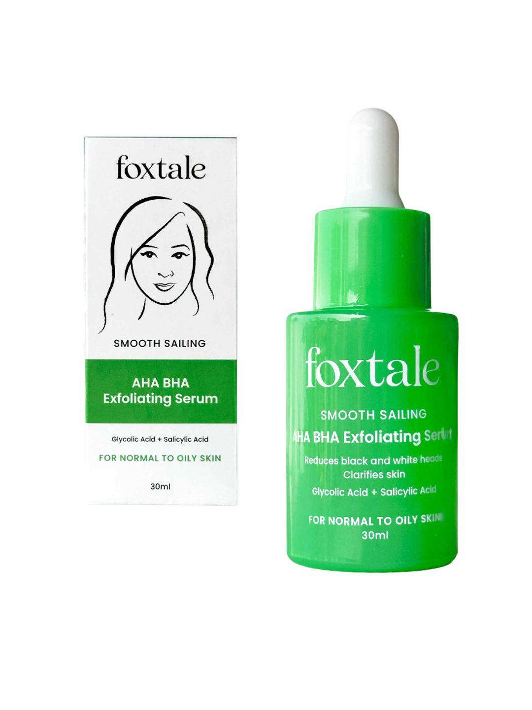 foxtale smooth sailing aha bha exfoliating serum for acne blackheads & whiteheads - 30ml