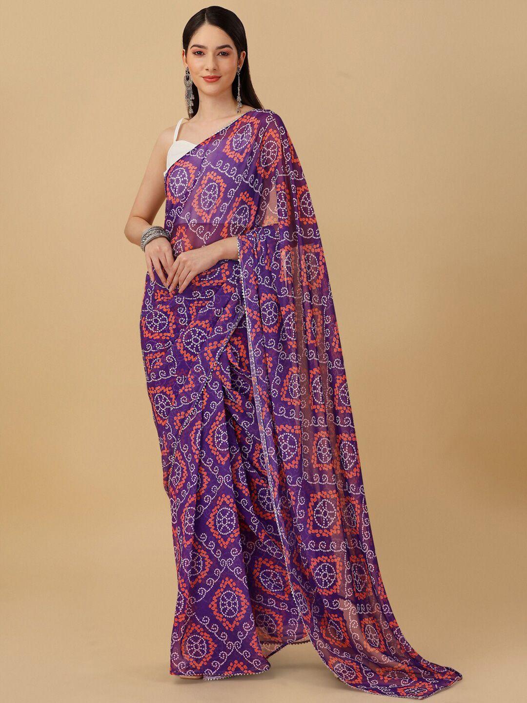 sangria bandhani digital printed saree