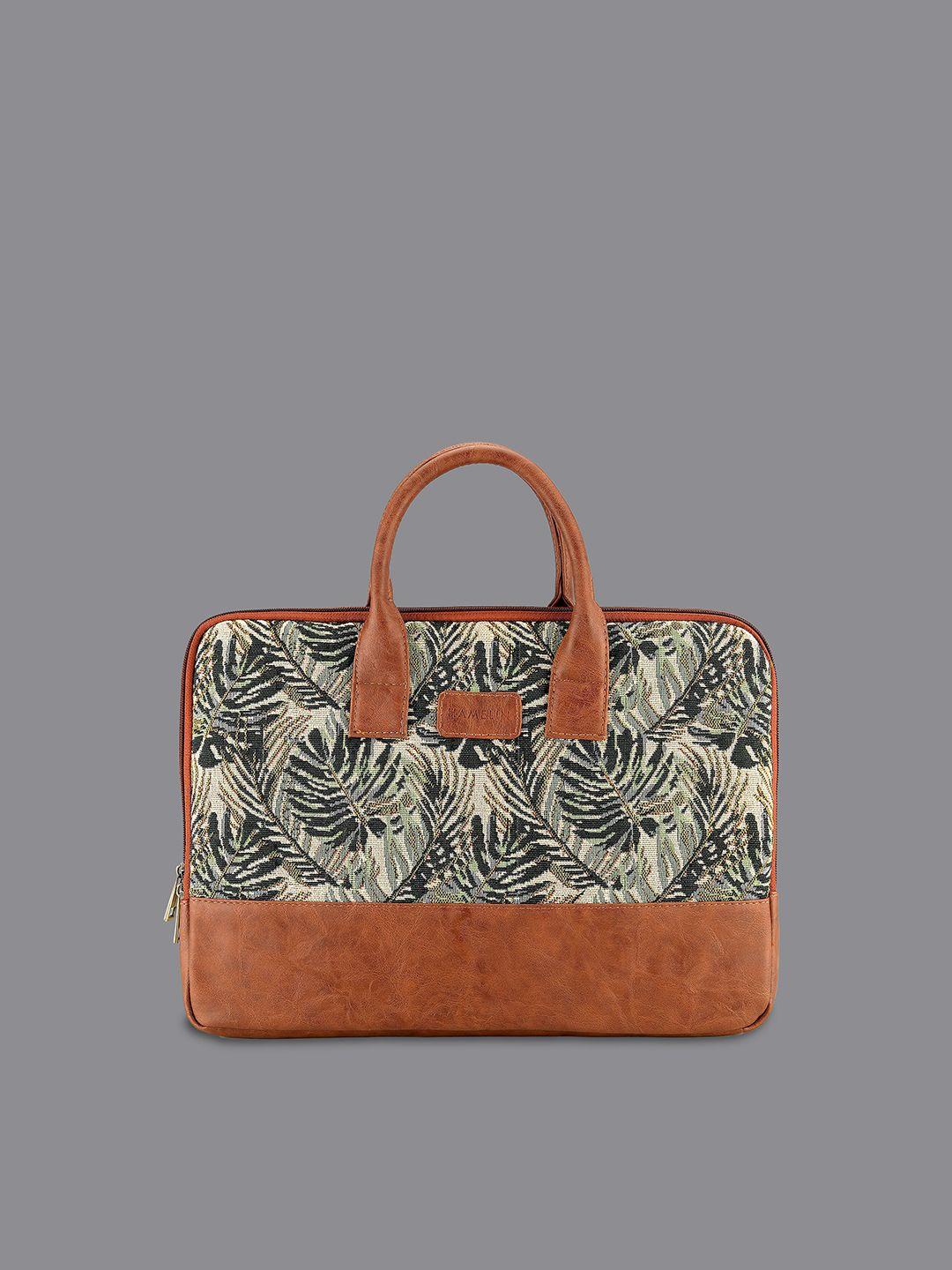 hamelin women printed leather laptop bag