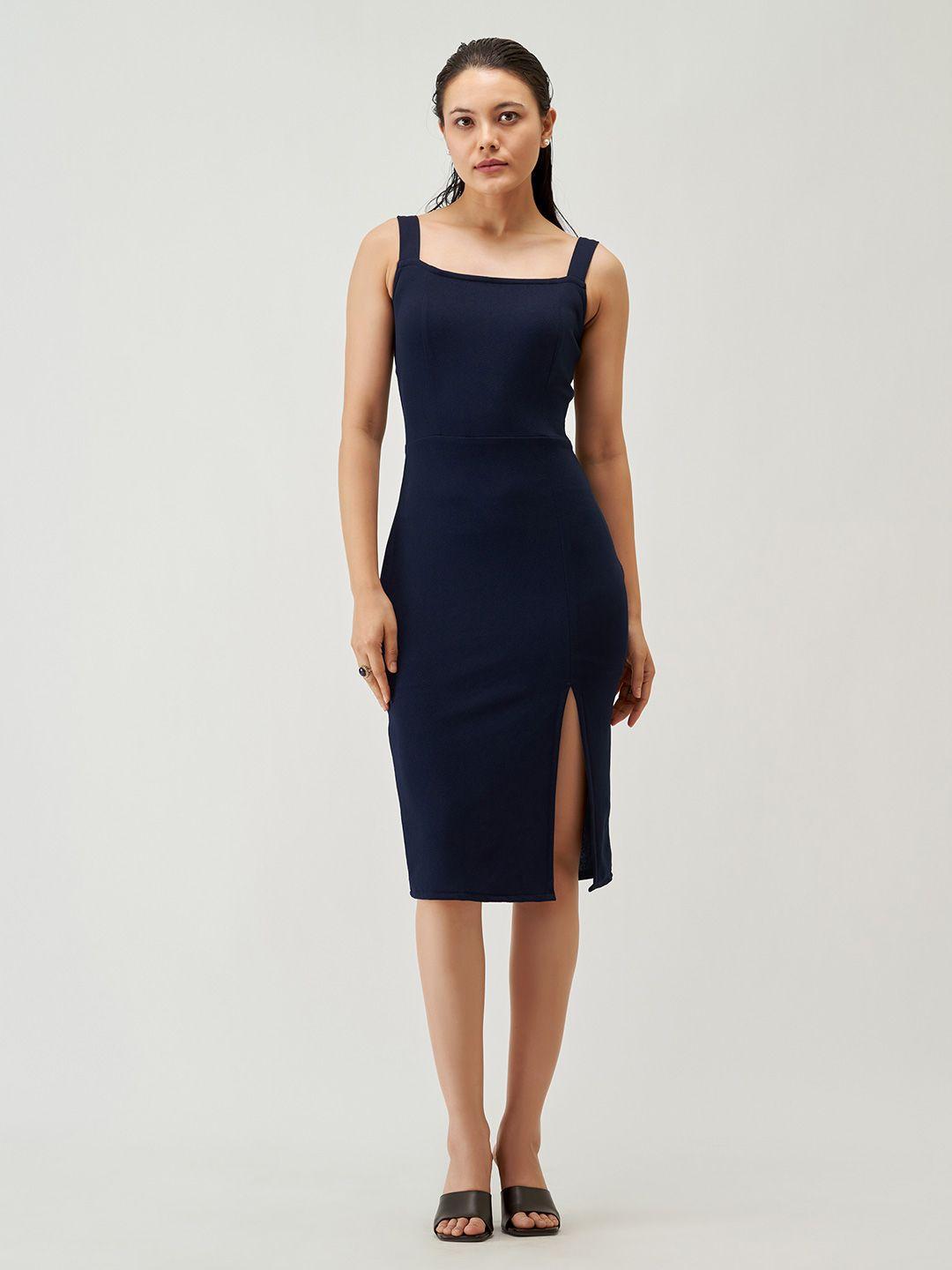 aask square neck bodycon midi dress