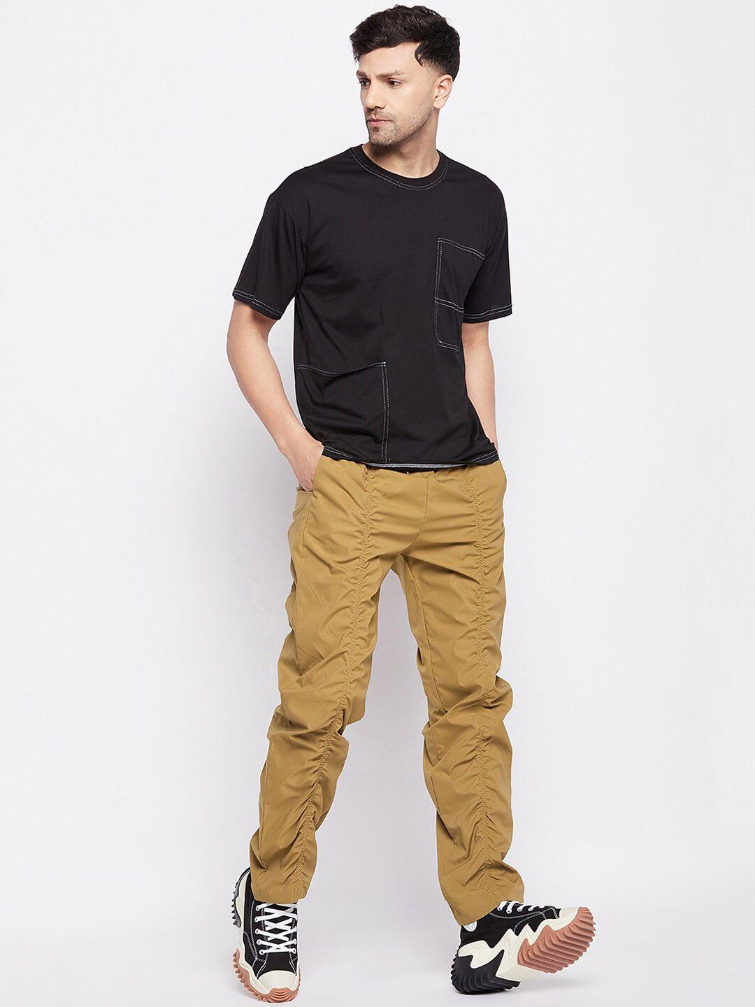 fugazee men gathered relaxed-fit track-pants