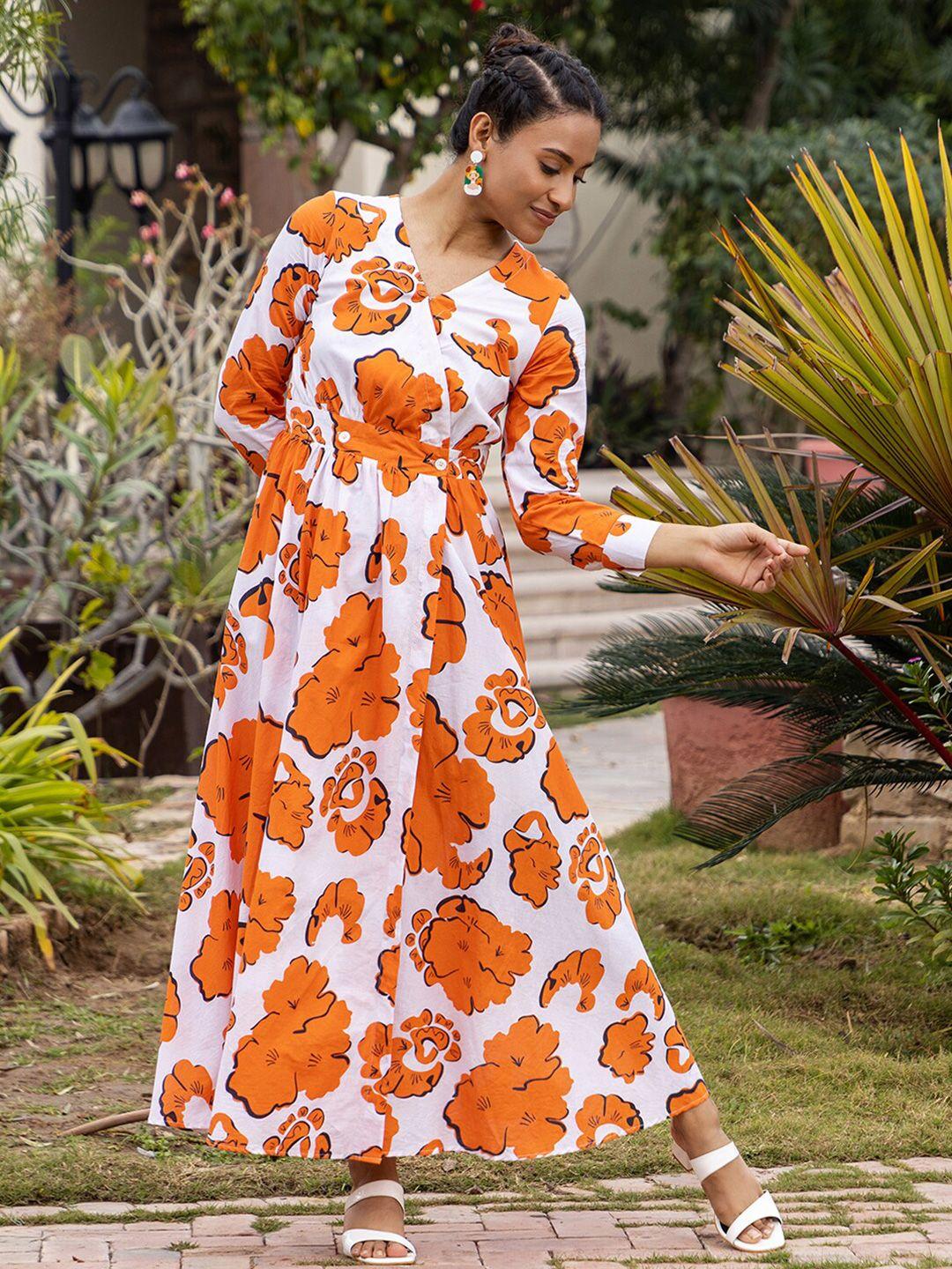 ambraee floral midi dress