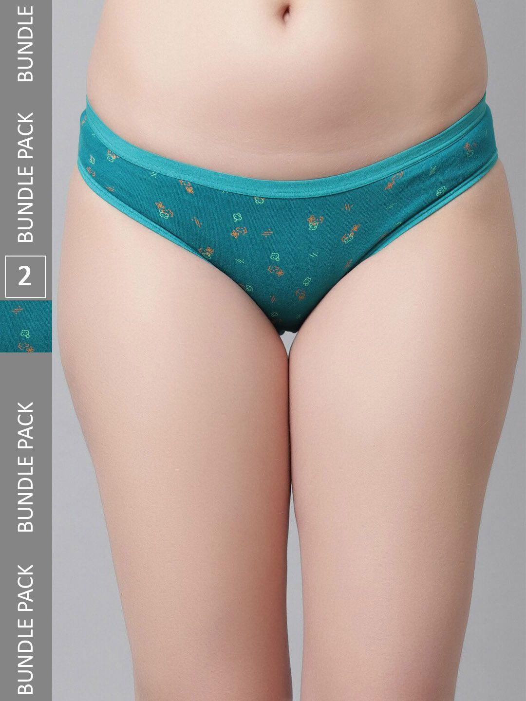 kex women pack of 2 floral printed cotton hipster briefs