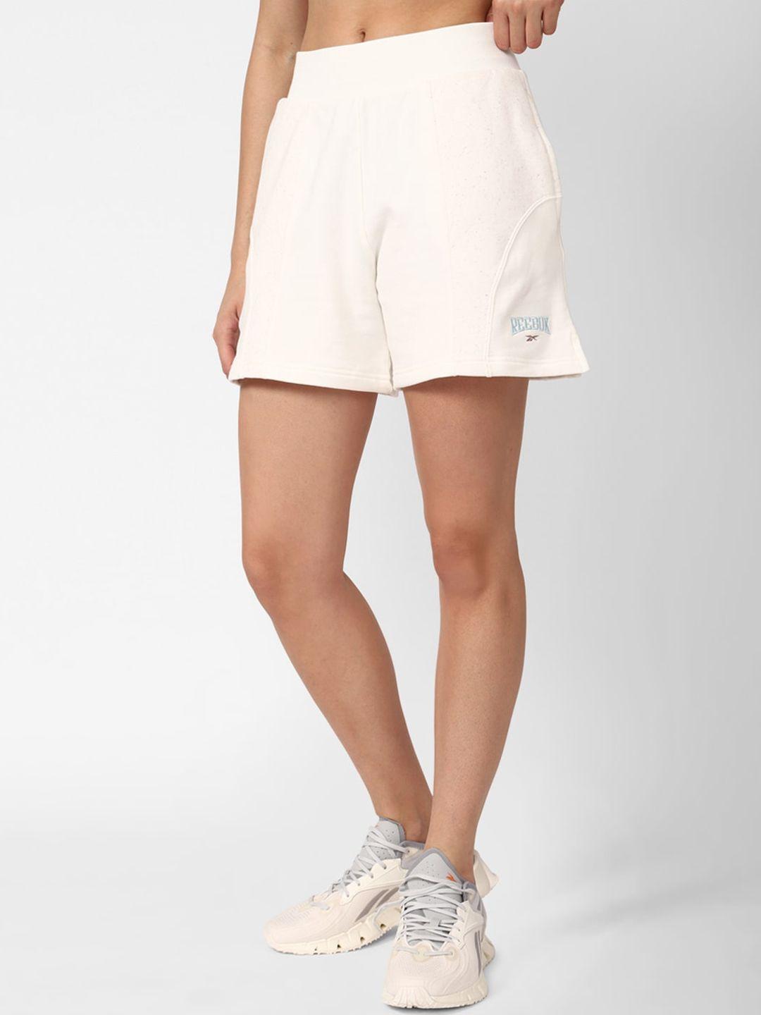 reebok women varsity hr pure cotton mid-rise shorts