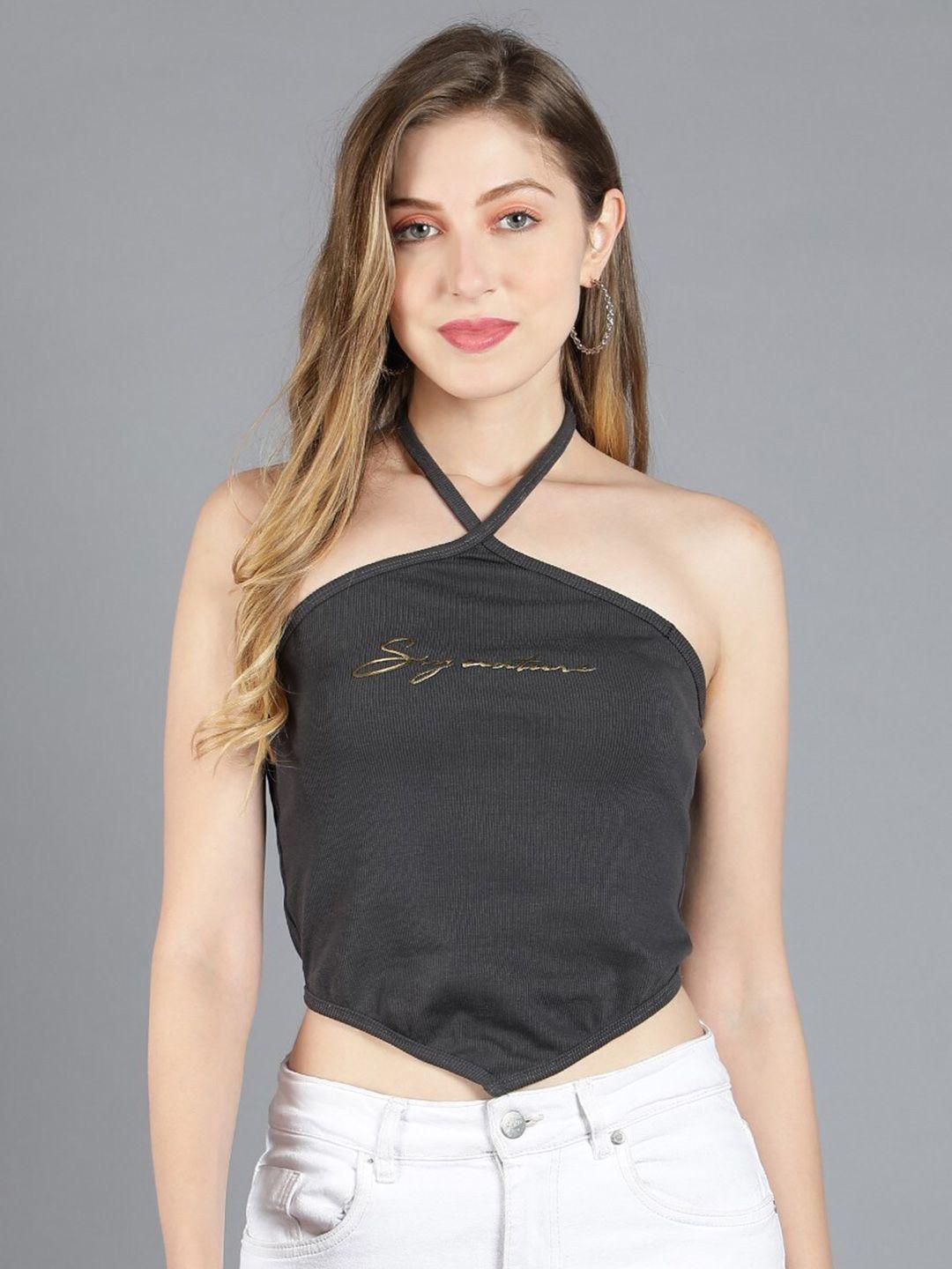 sonex gold halter neck pouncho crop top