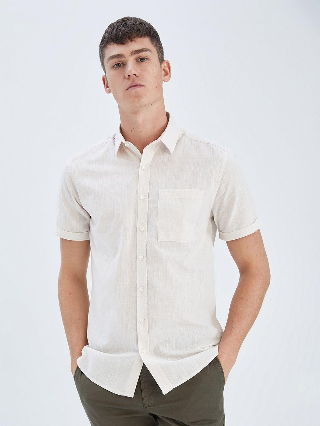 defacto regular fit pure cotton casual shirt