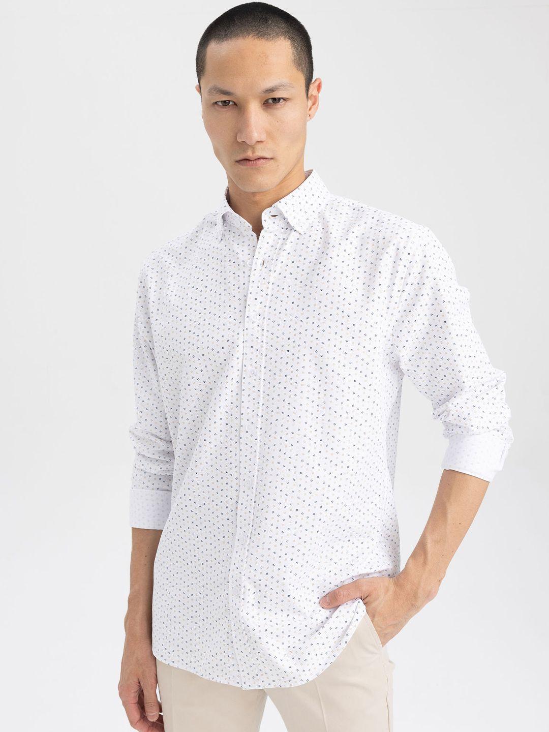 defacto micro ditsy printed cotton casual shirt