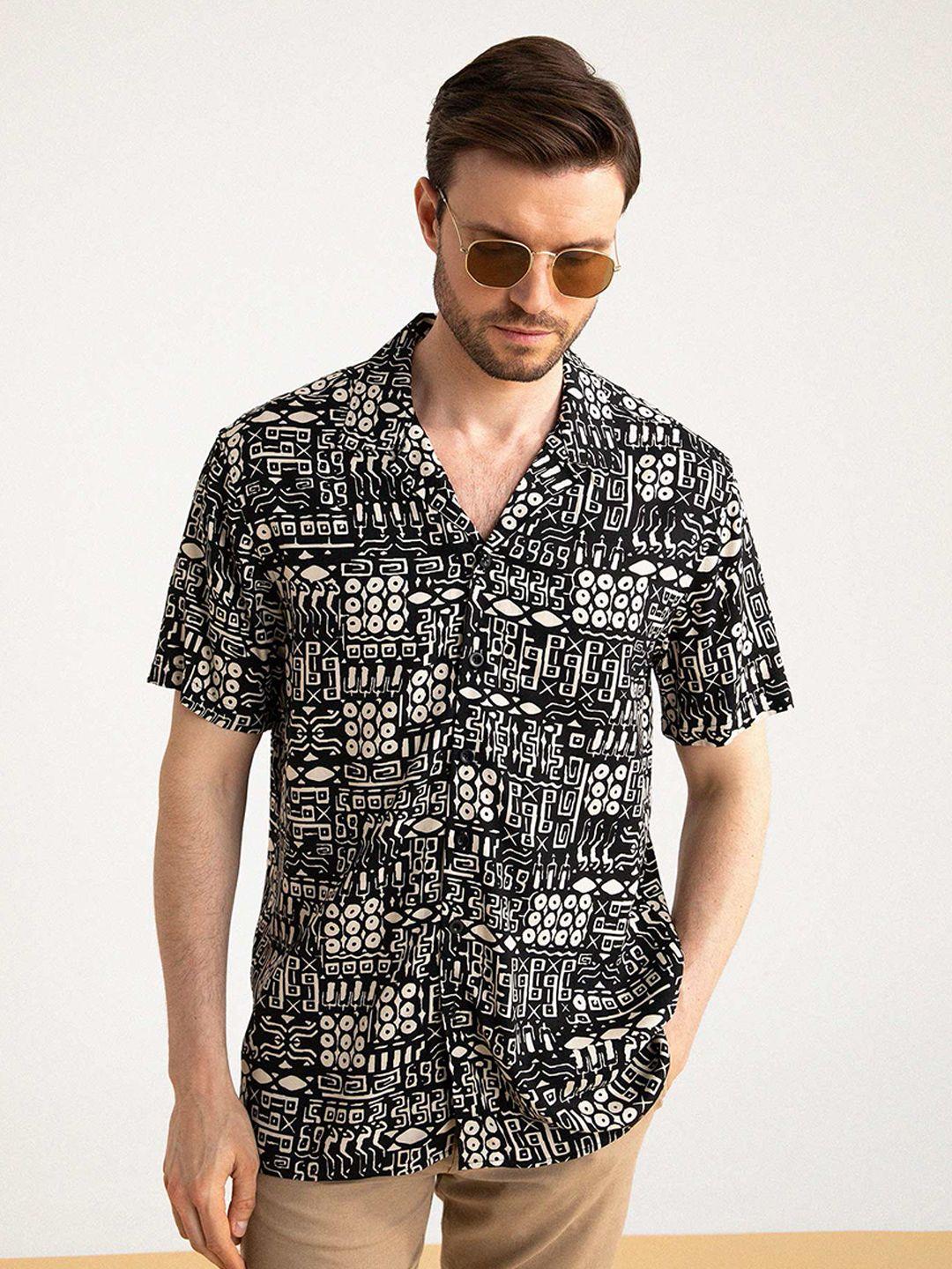 defacto abstract printed casual shirt