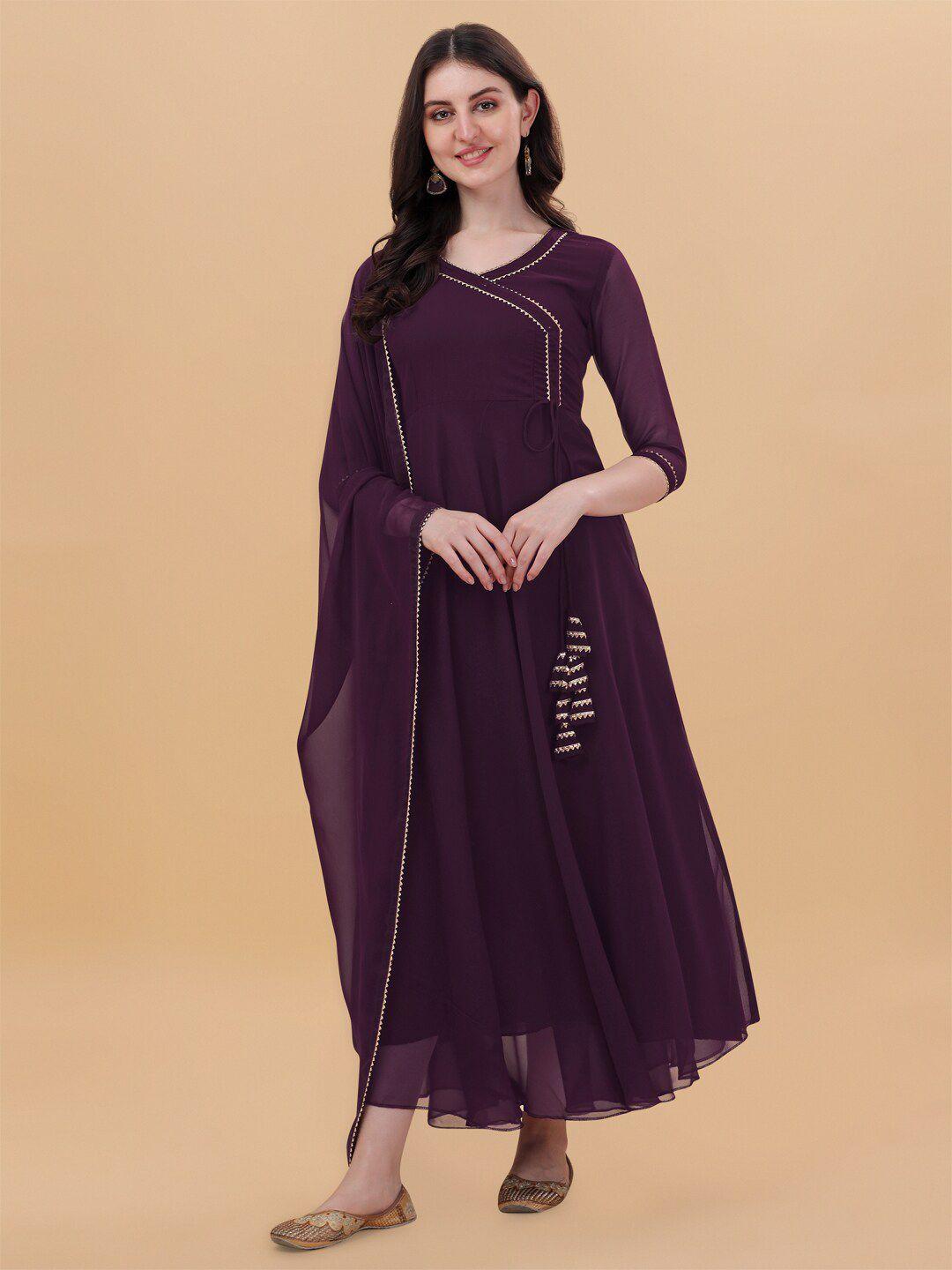 pmd fashion gotta patti georgette anarkali kurta with dupatta