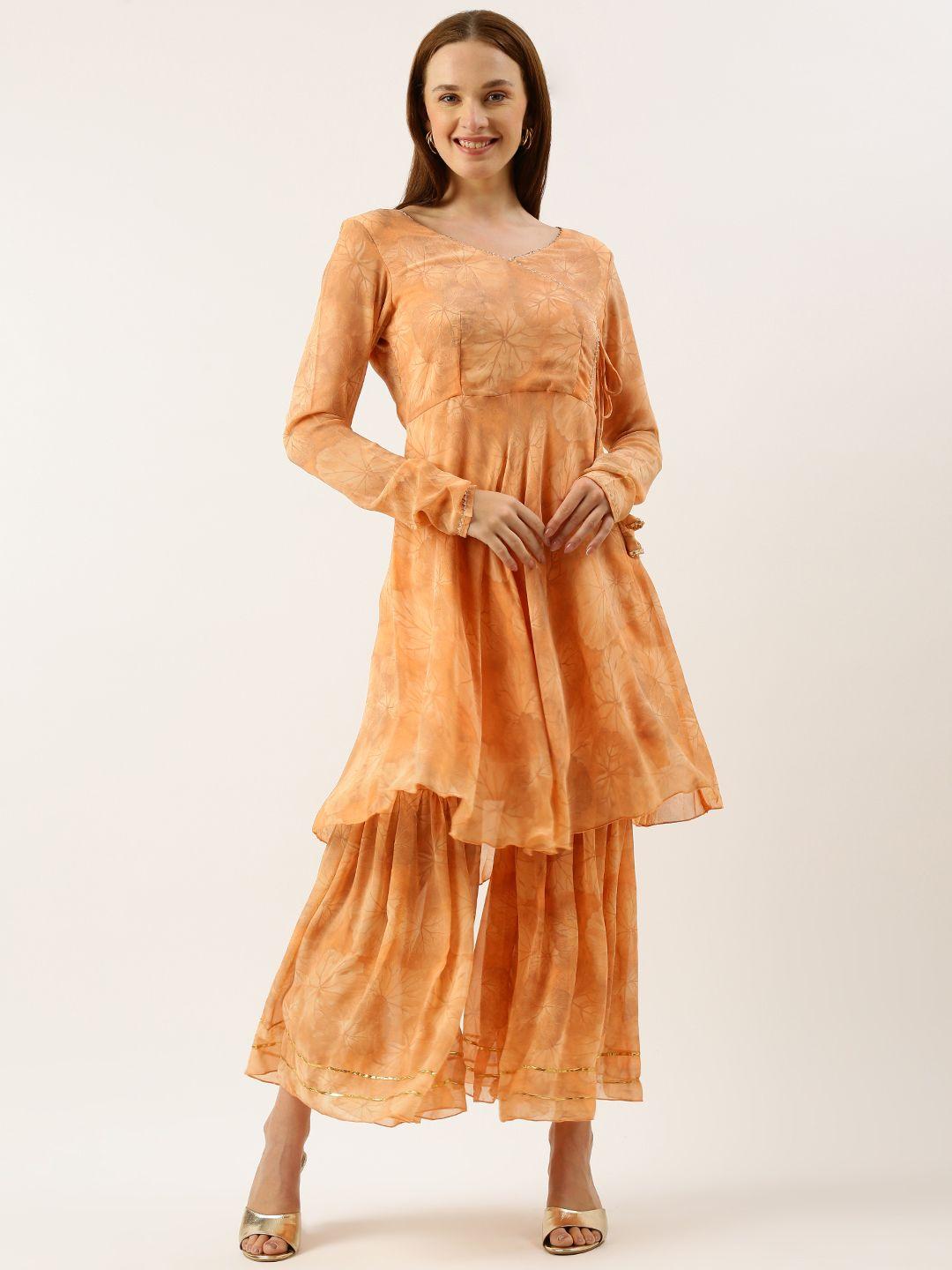 rachna printed regular kurta with palazzos & dupatta