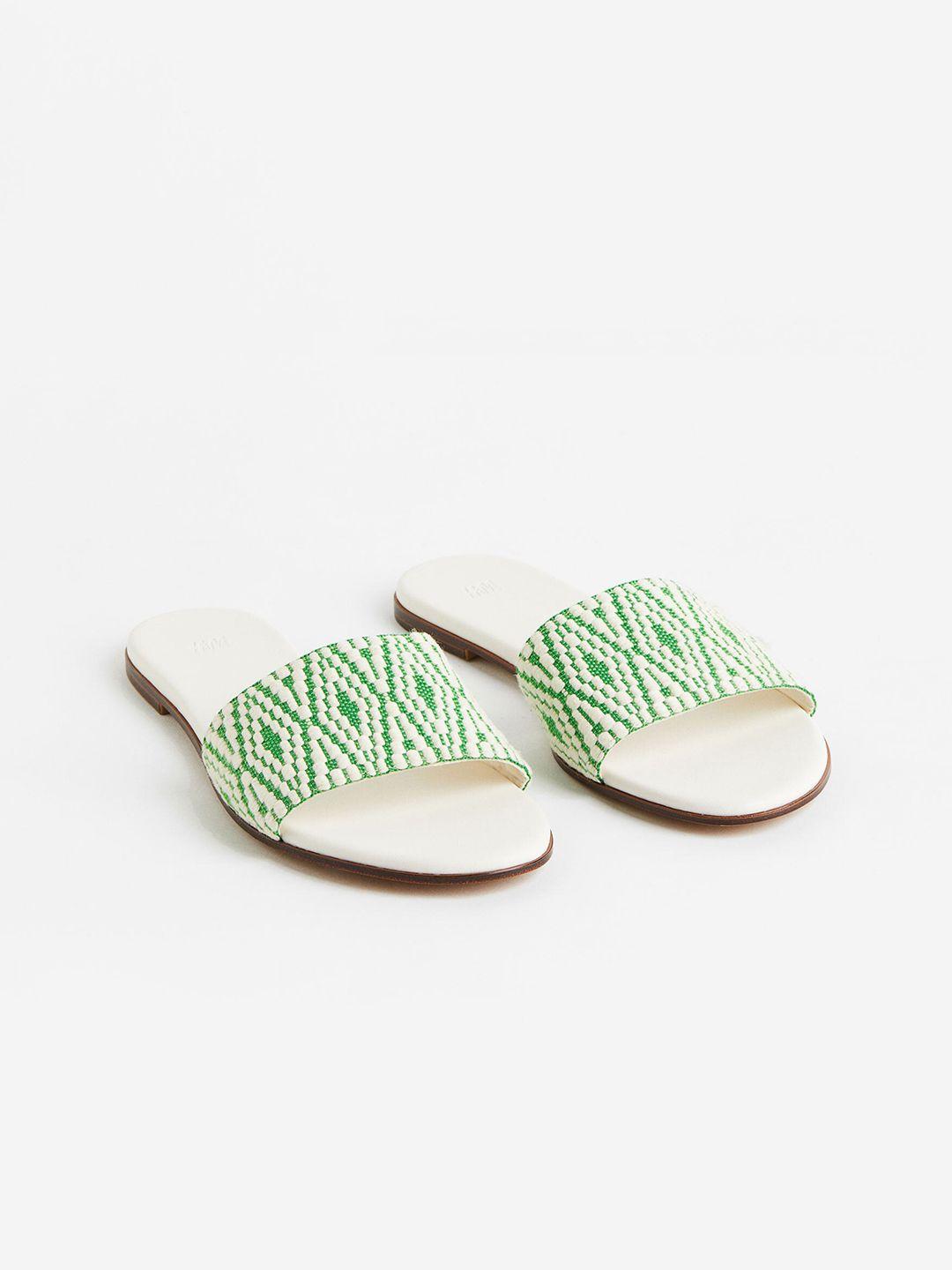 h&m women jacquard-weave slides