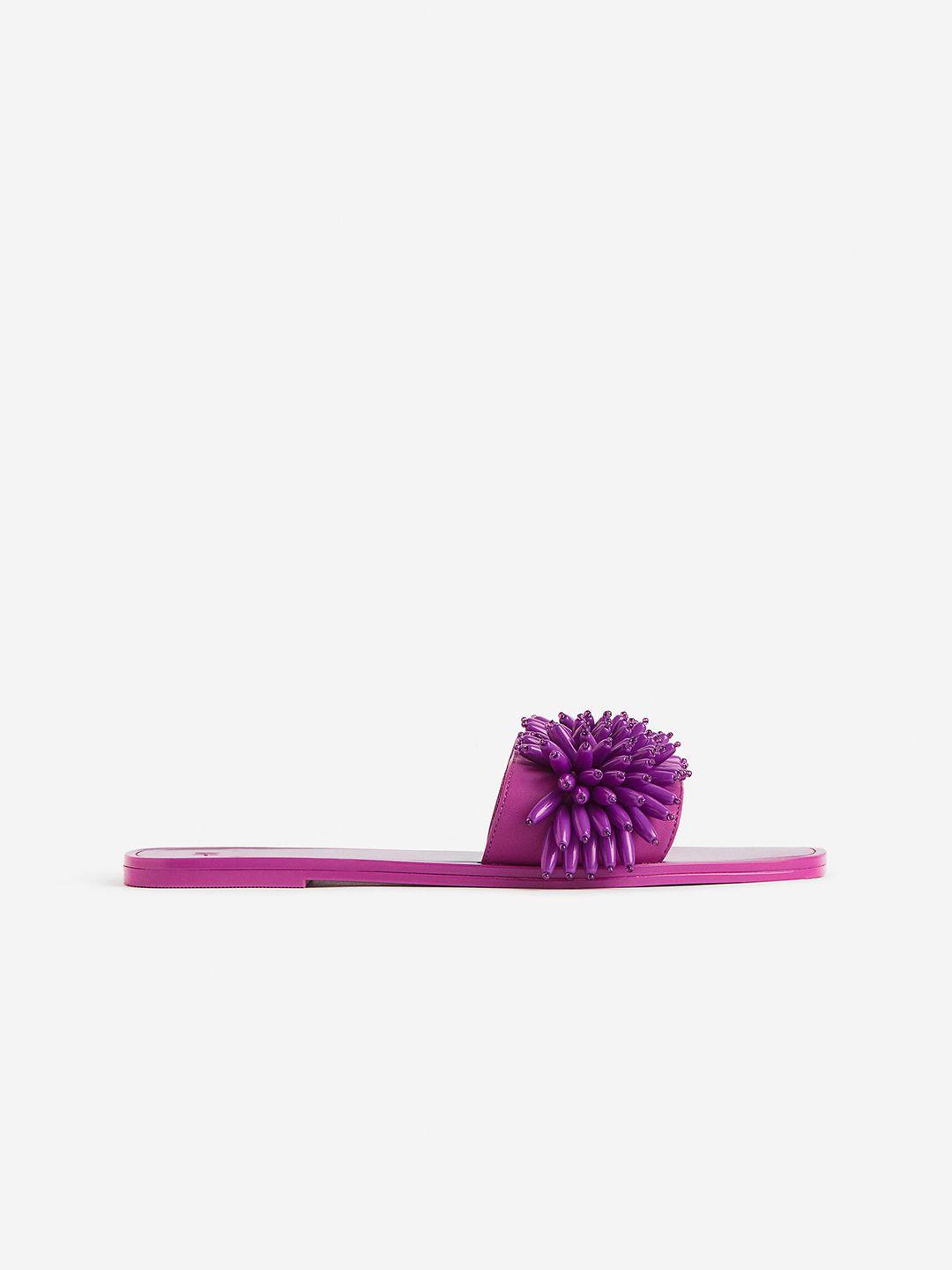 h&m women beaded slides