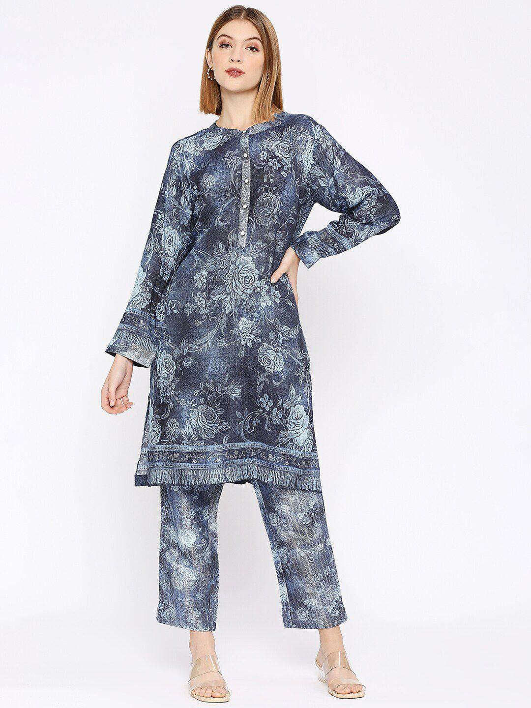 cloth haus india floral printed straight kurta