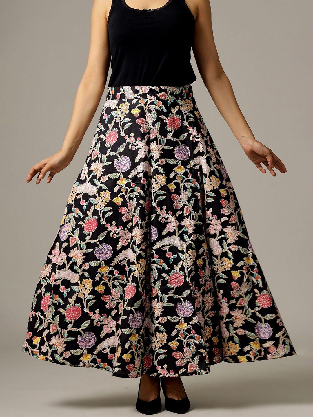 handicraft palace printed pure cotton wrap-around maxi skirt