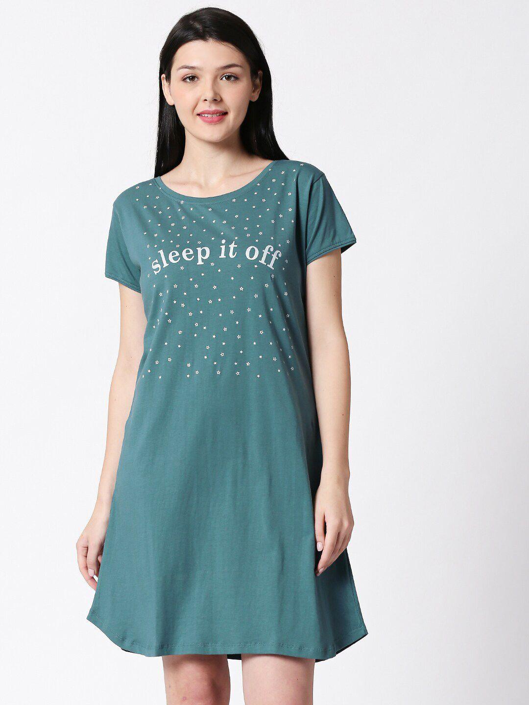 i like me typography printed pure cotton nightdress