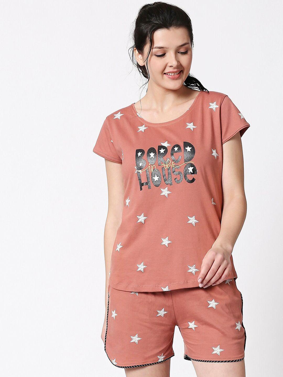 i like me conversational printed pure cotton night suit