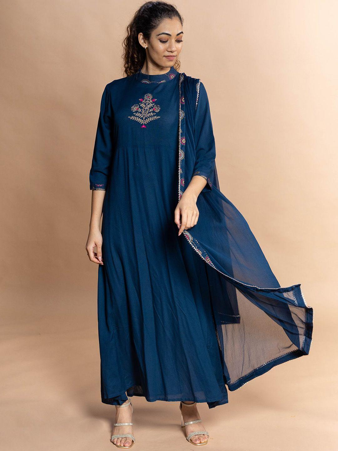 rmya embroidered kurta with dupatta