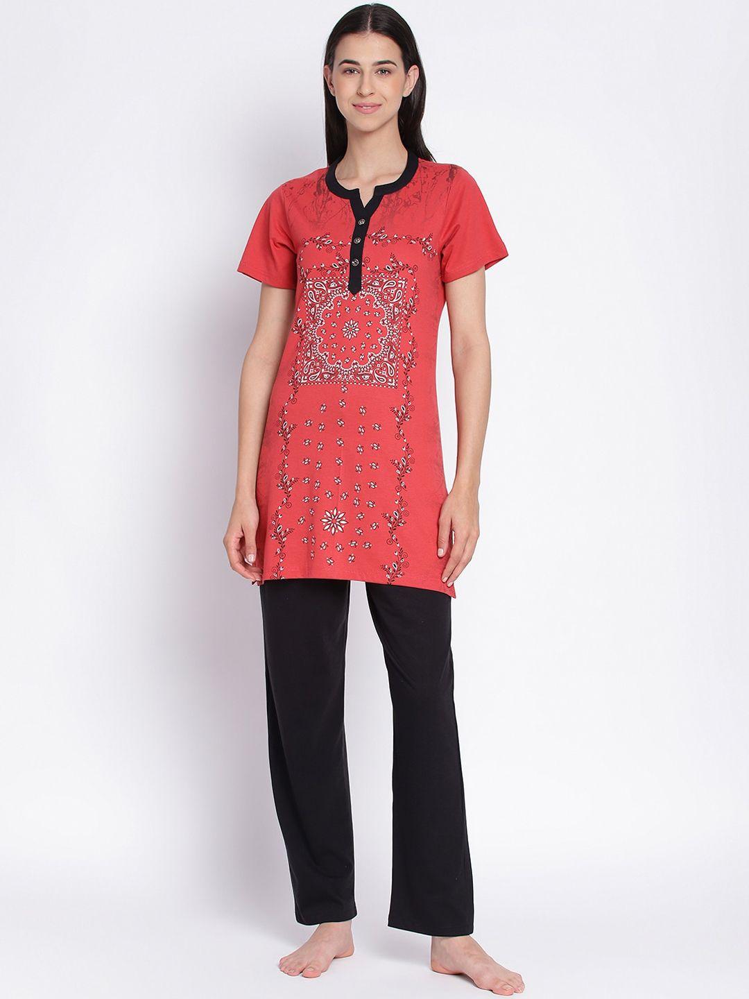 duchess ethnic motifs printed night suit