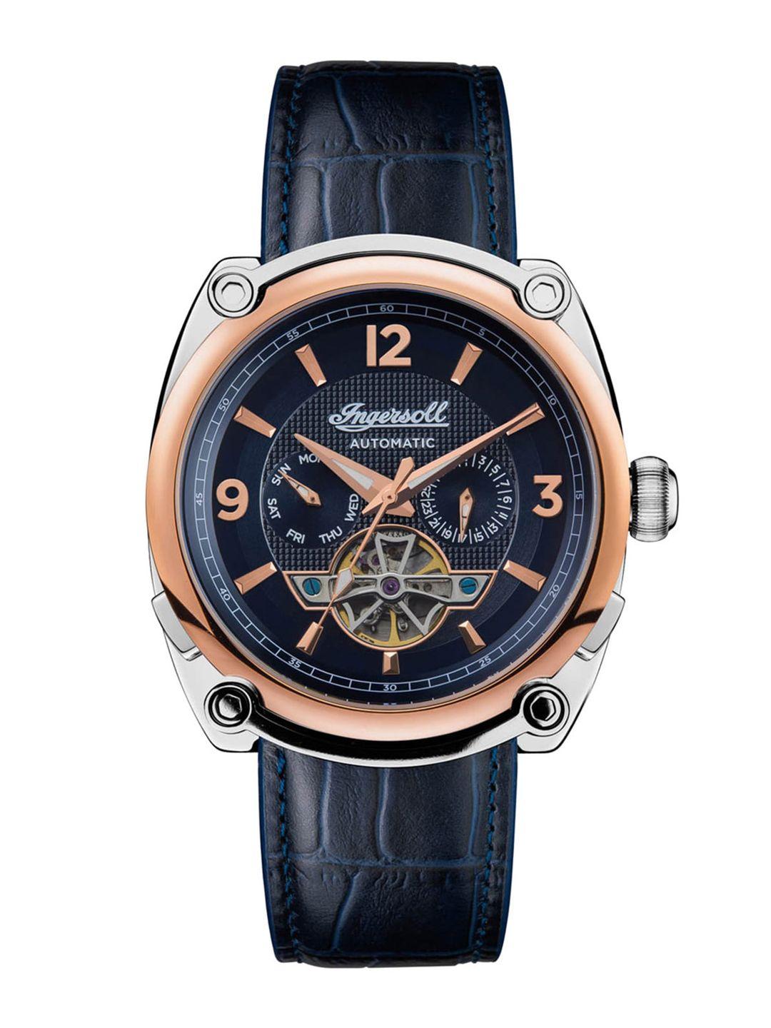 ingersoll the michigan men leather straps multi function automatic motion watch i01101b