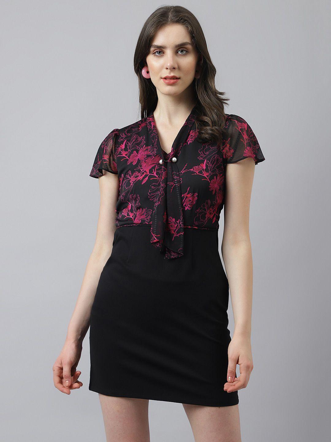 latin quarters floral print sheath mini dress