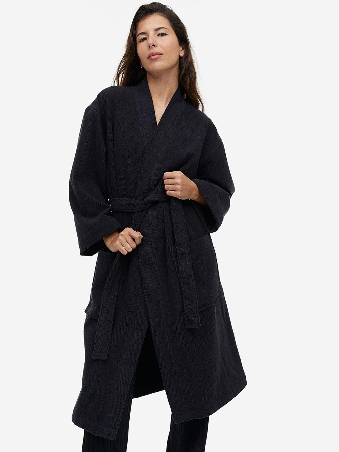 h&m pure cotton terry dressing gown