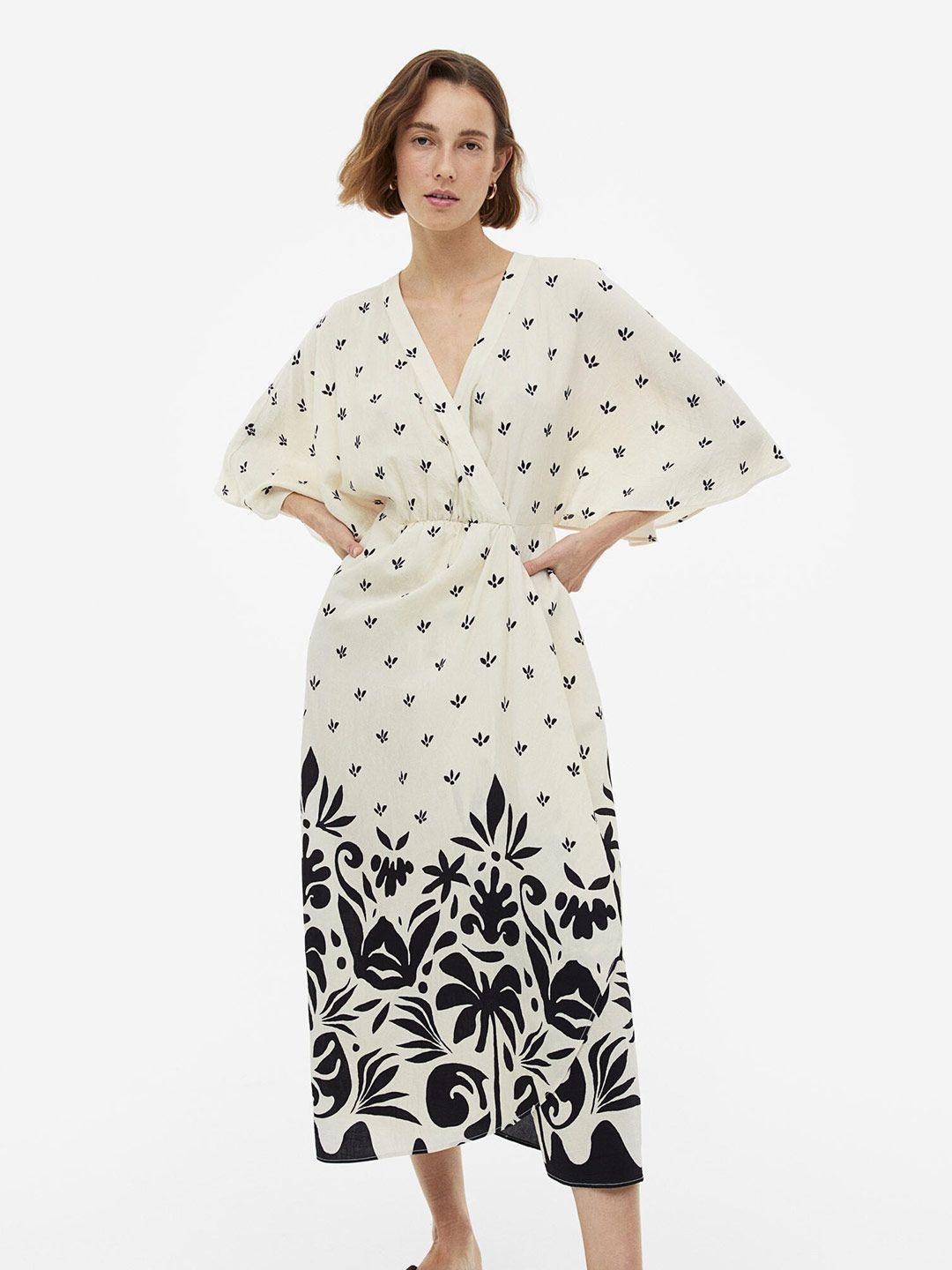 h&m butterfly-sleeved dress