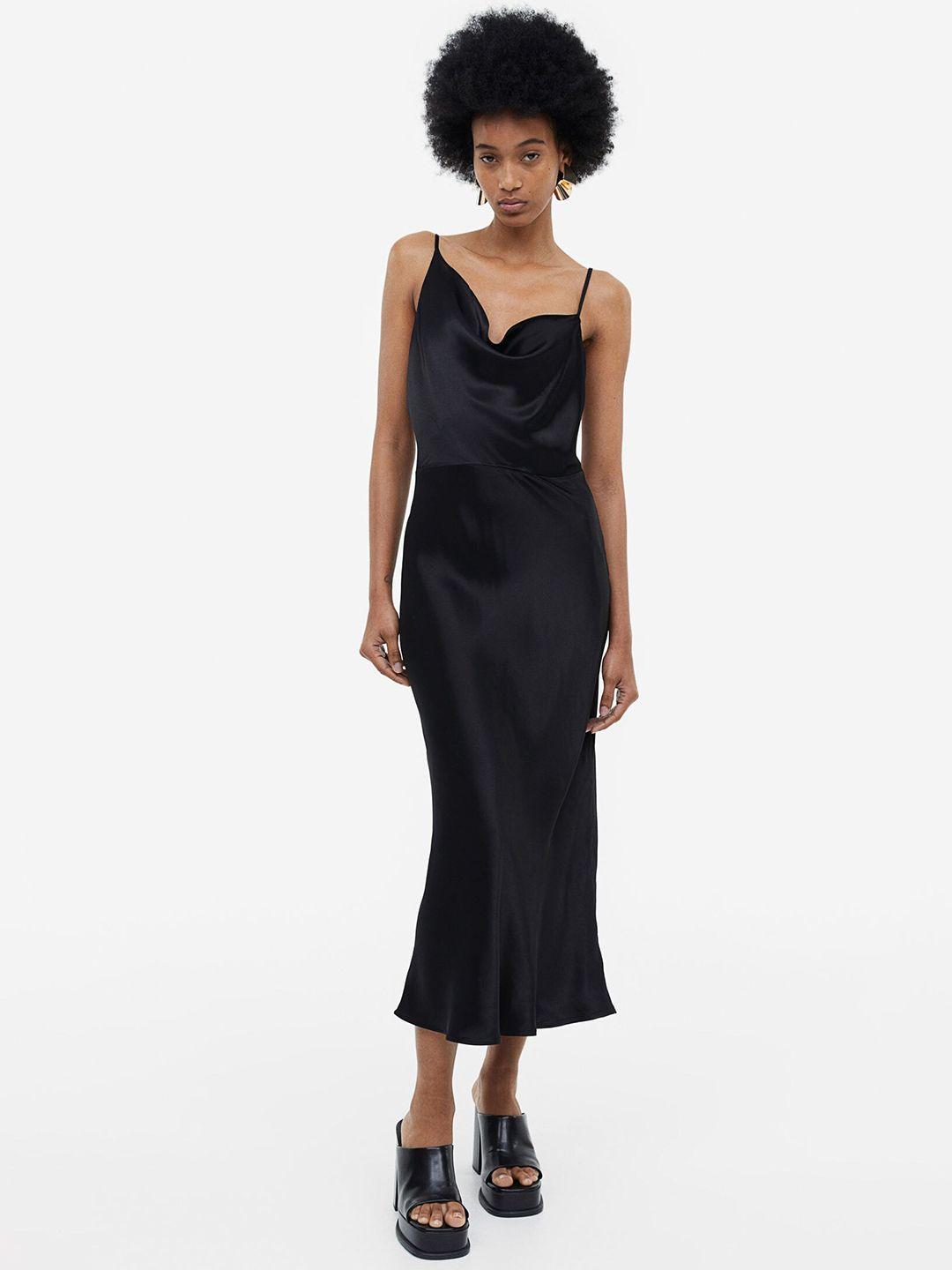 h&m asymmetric satin dress