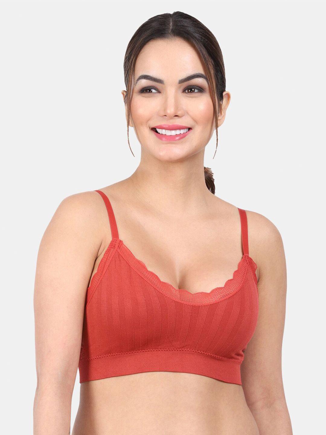 amour secret striped removable padding full coverage seamless anti odour slip-on bra