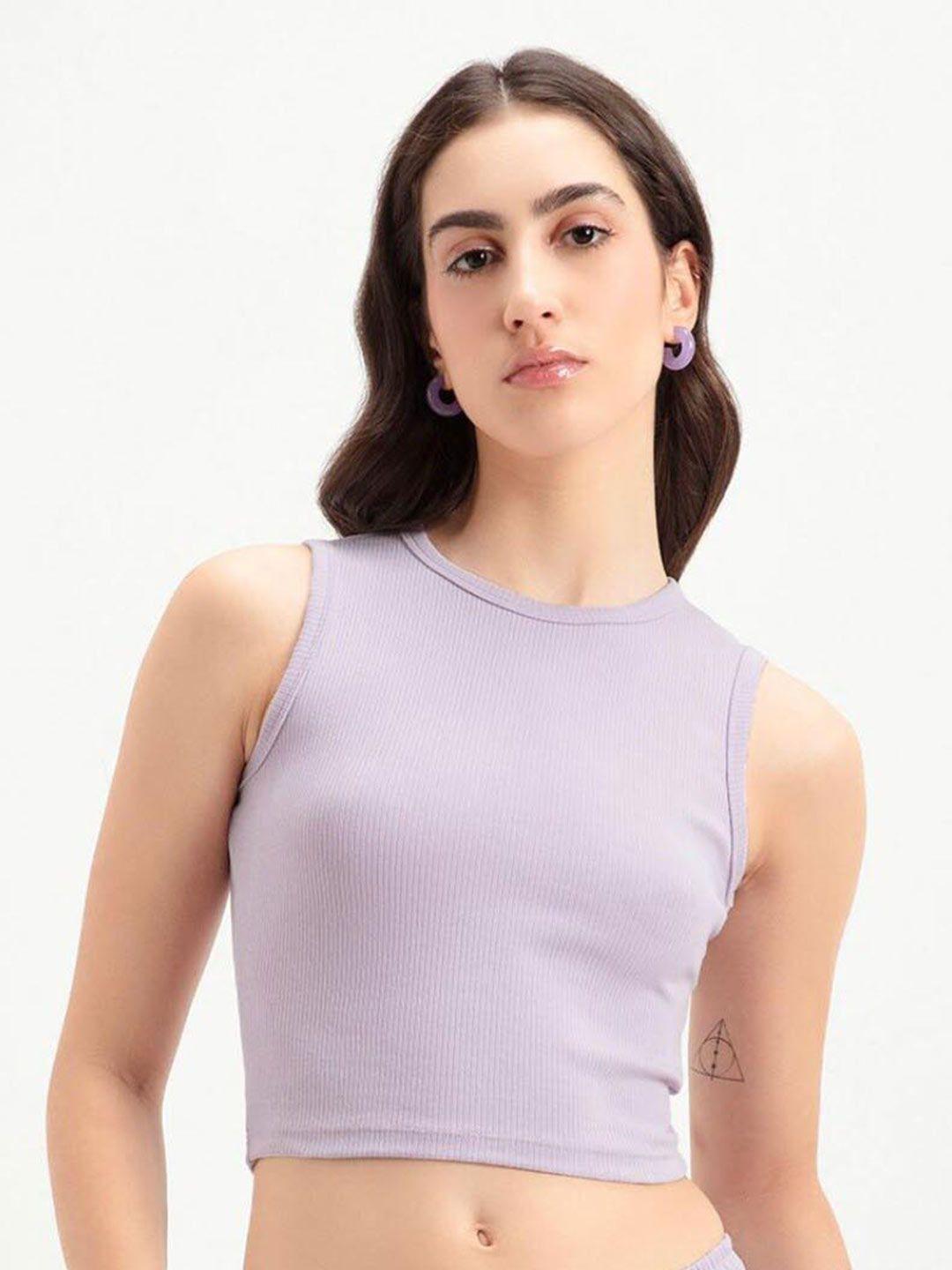 bewakoof cotton crop fitted top