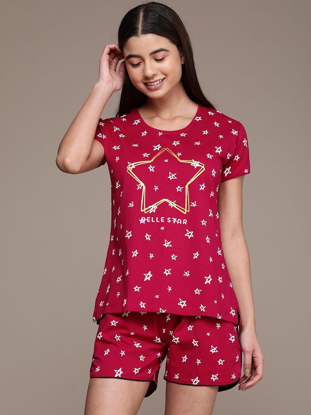 beebelle conversational printed pure cotton night suit