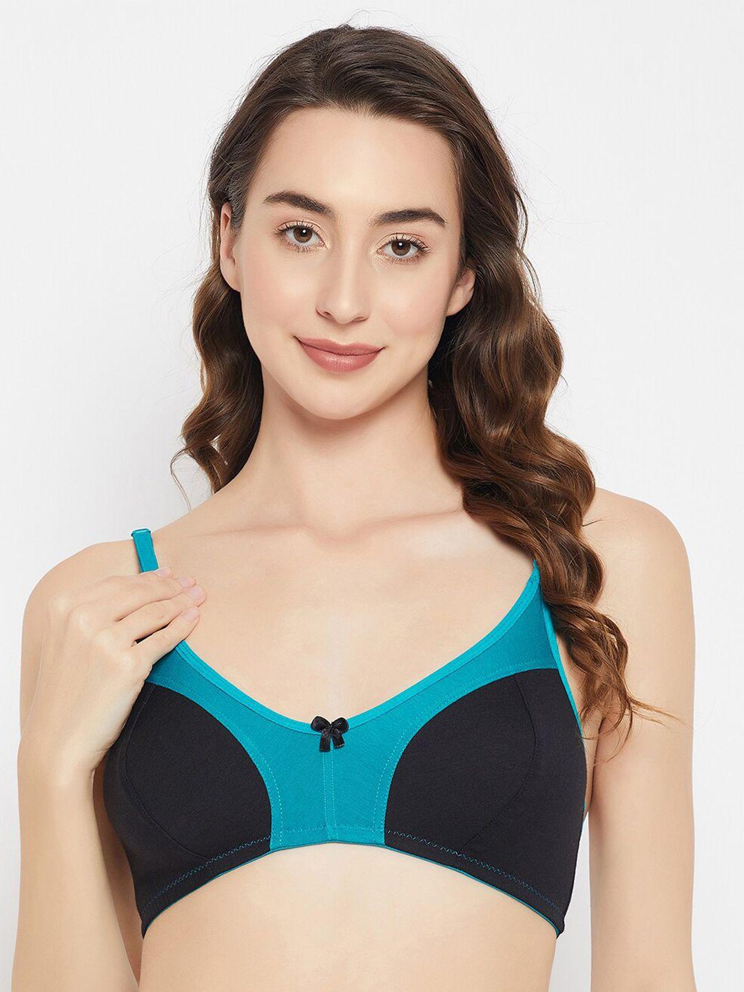 clovia colourblocked non-padded non-wired all day comfort cotton bra